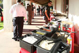 Outdoor buffet for event