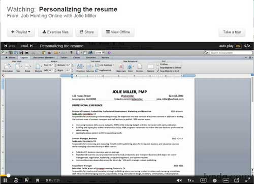 Creating a Personalized Resume