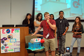 Photo of EOP students giving a presentation at CI.