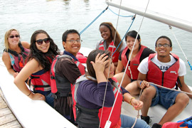 Photo of EOP students at CI's Waterfront Center.