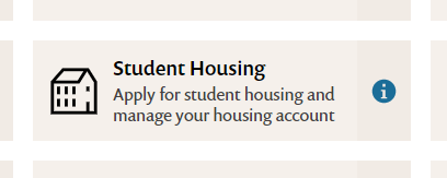 Student Housing link in myCI
