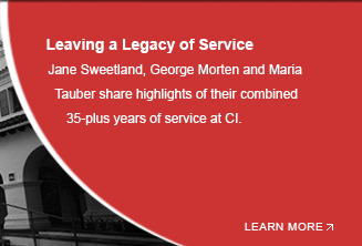 Maria Tauber, George Morten and Jane Sweetland share highlights of their combined 35-plus years of service at CI.