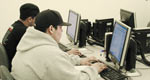 Students on computers in Technology Center 1958, Open Lab