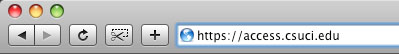 Browser address bar: "https://access.csuci.edu"