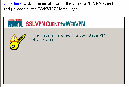 SSLVPN client dialog box