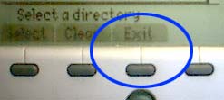 Exit button, 2nd from right directly under display