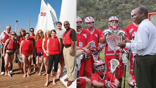 Athletic Director Carl Reed with sailing and lacrosse clubs