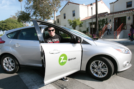 Zipcar subscriber and student Jeffrey Morgan