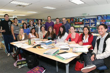 Professor Manuel Correia and students from Literacy 1: Multicultural/Multilingual class