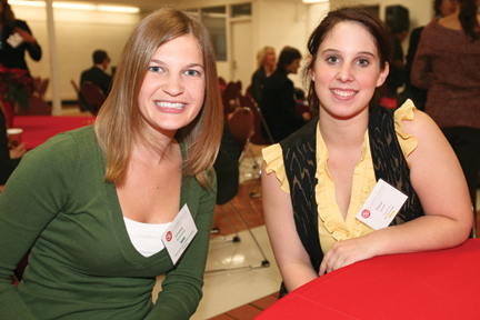 Vanessa Woodward '08 and Mentee Elysse Farnell (student) at the 2010 Alumni Mentorship & Networking Night.