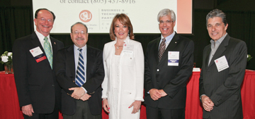 President Rush, Henry Dubroff, Laurie Eberst, George Leis and Rick Principe