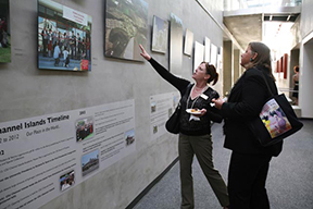 Visitors explore the 10th anniversary exhibit