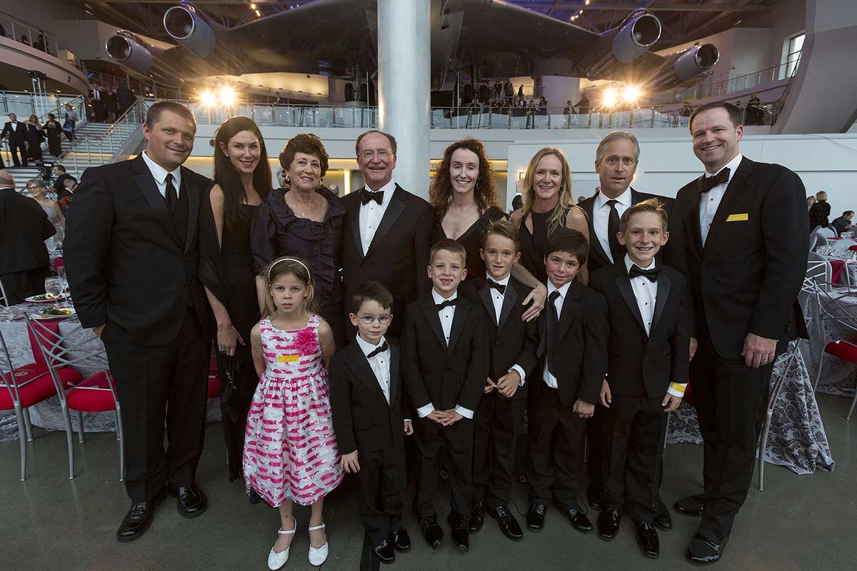 President Rush with his family at the tribute event.