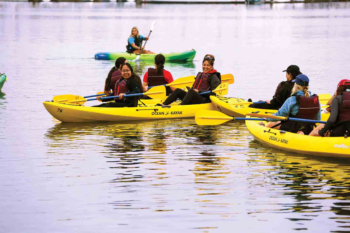 Students learn kayaking strategies at CIBC.