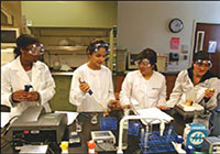a group of students in lab holding different devices