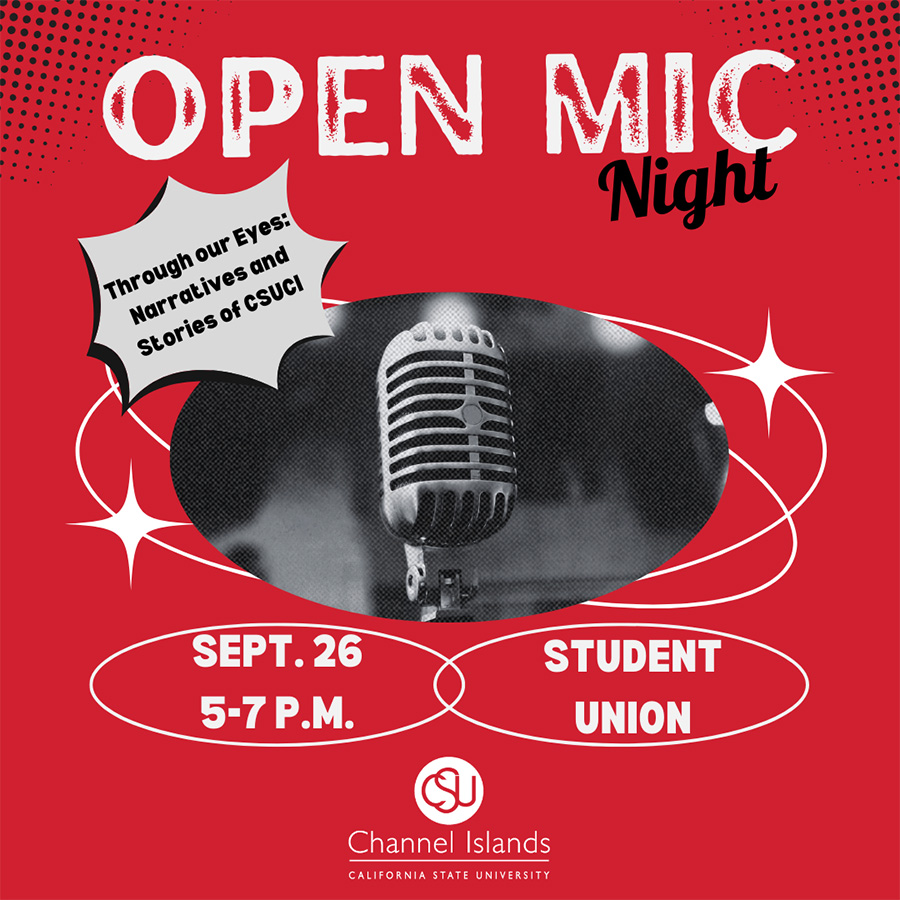 Open Mic Night, Sept. 26, 5 to 7 p.m. at the Student Union