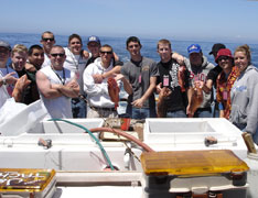 The group of students who participated in the deep-sea fishing adventure near the Channel Islands.