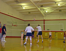Volleyball game in the Recreation Center.