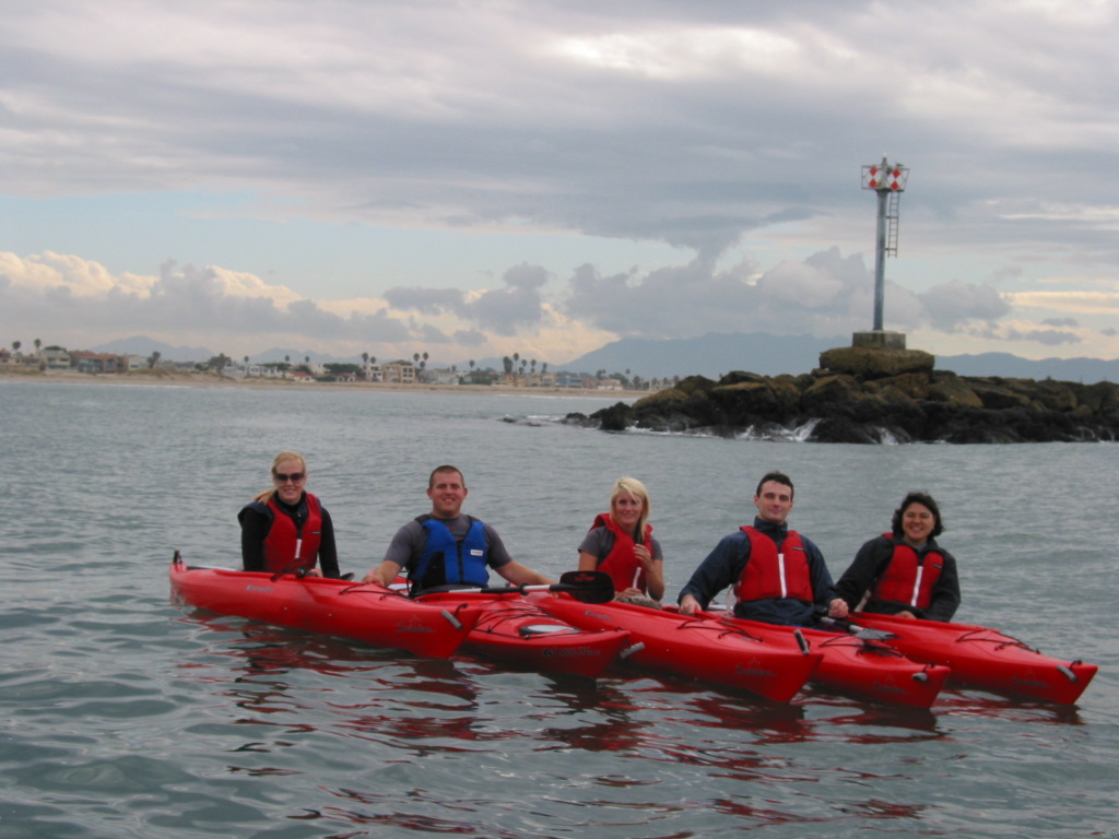 Students kayaking outside Channel Islands Harbor