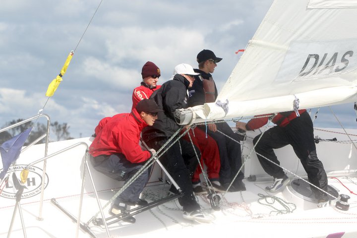 Austin Dias Sailing picture of austin dias and three crew members sailing