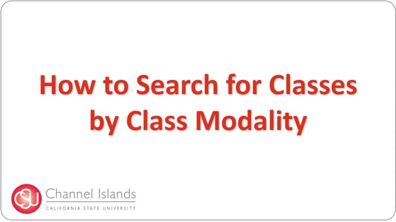Class Search Class Modality