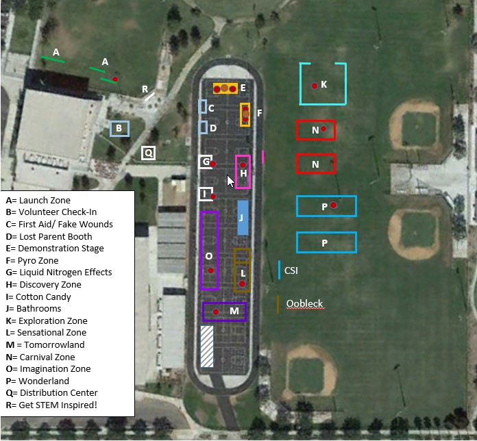 site map for 3/2020 Science Carnival