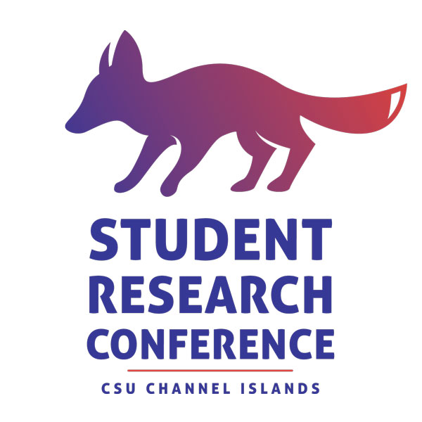 CI Student Research Conference logo in purple. Logo includes the Channel Islands Fox with CI Student Research Conference listed underneath.