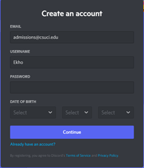 Creating an account