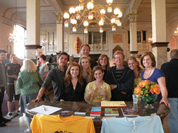 Art Students posing in Art Gallery