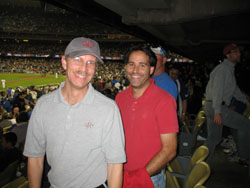 Alumni posing at Dodger Night