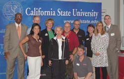 Alumna Monaliza Menor '04 (left, front row) joins other CSU volunteers for Back to College Night in Washington, DC