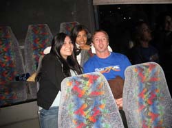Photo of Students on the bus ride to Dodgers Stadium