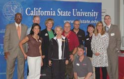 Photo of Alumna Monaliza Menor ’04 and other CSU volunteers.