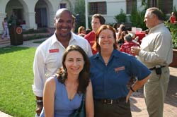 Photo of Vice President for Student Affairs Dr. Wm. Greg Sawyer, CSUCI English Professor Renny Christopher and Alumni & Friends Association President Yvette Bocz ’02