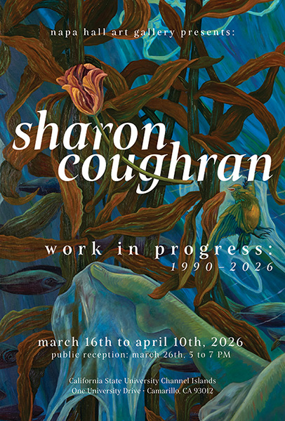 Sharon Coughran Art abstract floral painting with bird