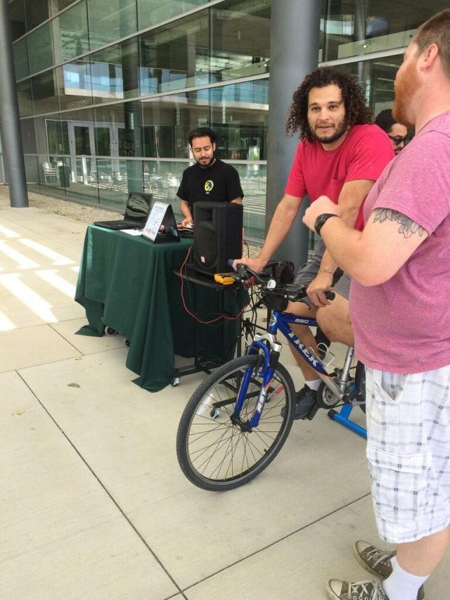 another student on bike