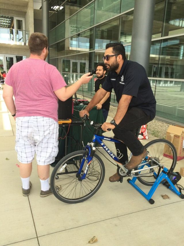 another student on bike