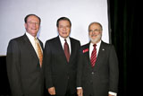 Dr. Sohn pictured with President Rush and Dr. Cordeiro