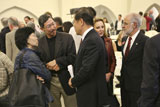 Dr. Sohn speaks to faculty after presentation