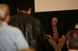 Audience lines up for Question and Answer