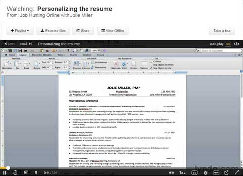 Creating a Personalized Resume