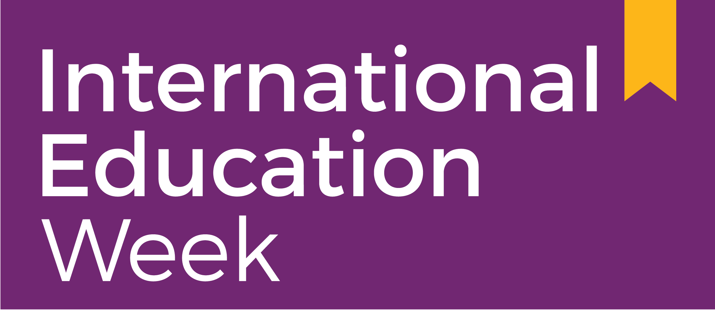 purple background with International Education Week