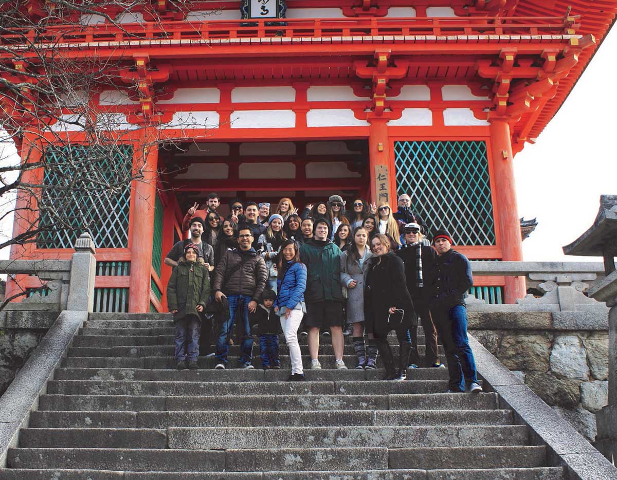 Student visting a temple in Koyoto Japan