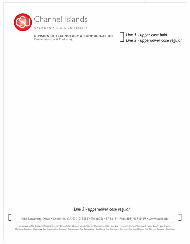 letterhead communication marketing csu channel islands letterhead example