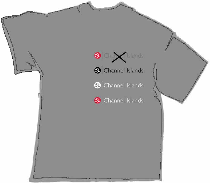 Dark grey shirt with logo examples