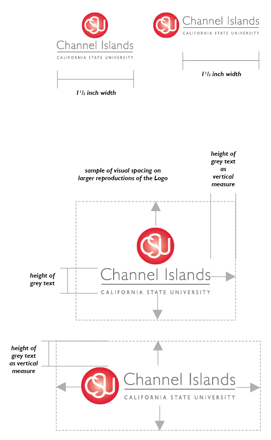 Logo examples showing clear space areas around the logo.