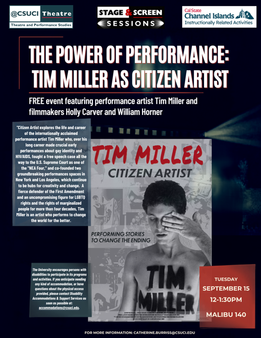 Flyer for Tim Miller event