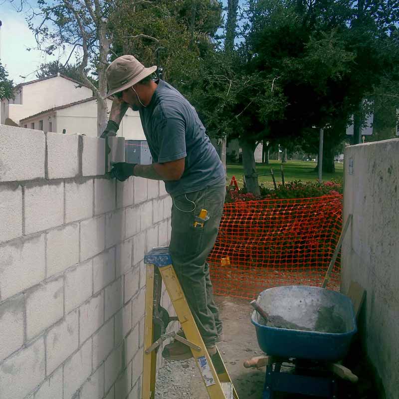 Carpenter building wall