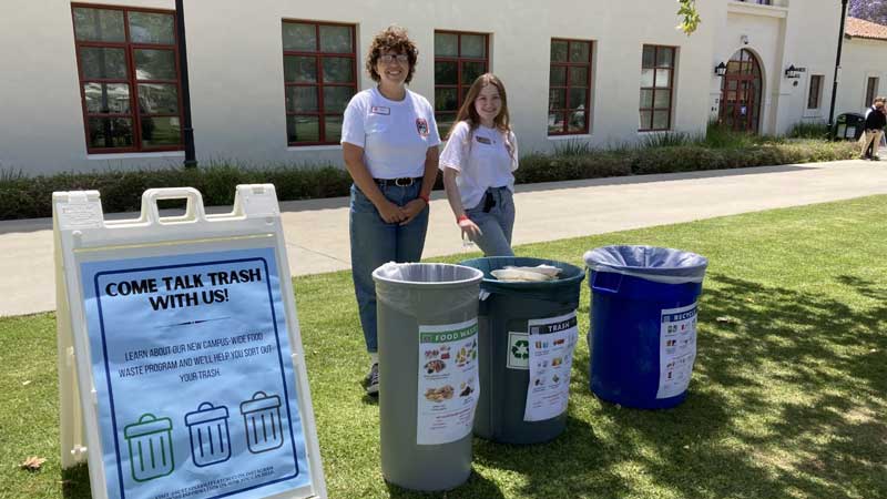 Students participating in sustainability event