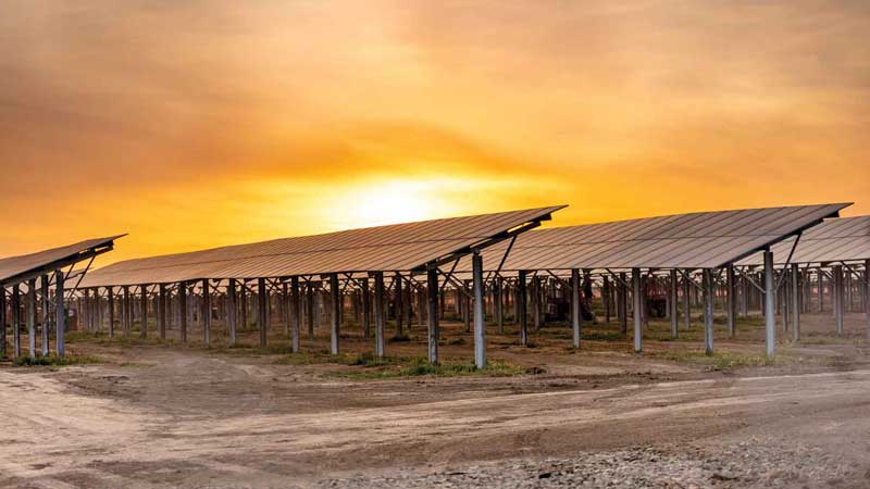 Side view of the solar plant at CSUCI